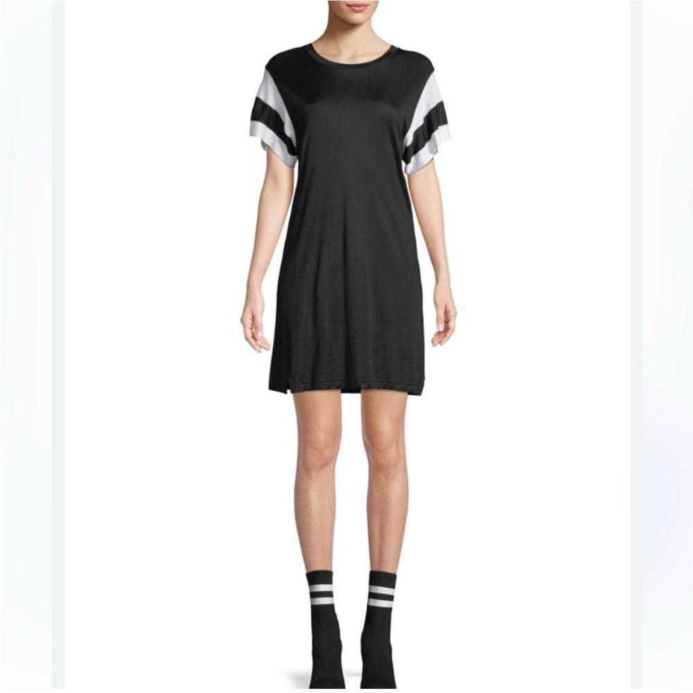 Rag & Bone Black Penny White Stripe Sleeve Dress Small